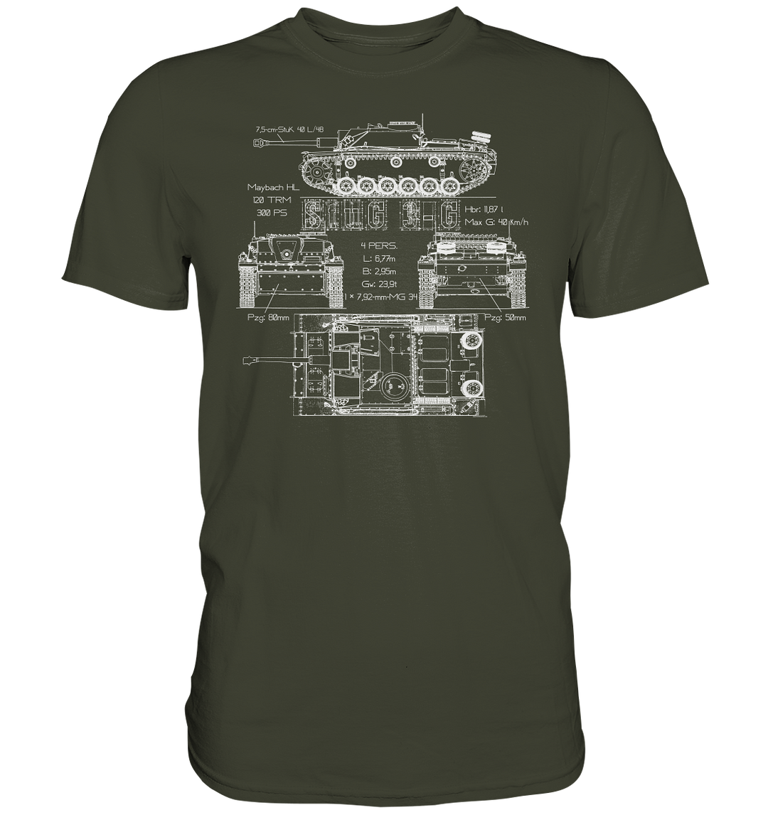"StuG III-G (weiß)" - Premium Shirt