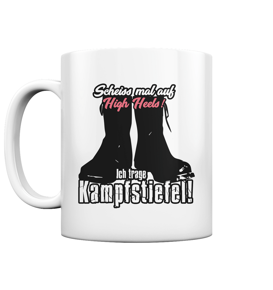 "Scheiß auf High Heels" - Tasse glossy