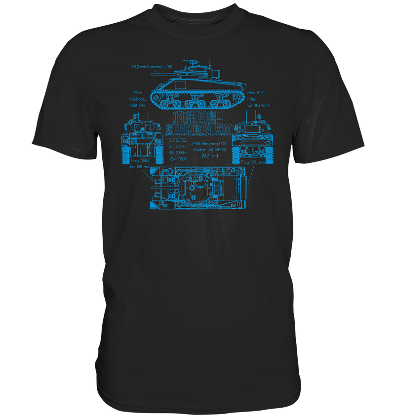 "M4 A3 - Sherman (blau)" - Premium Shirt