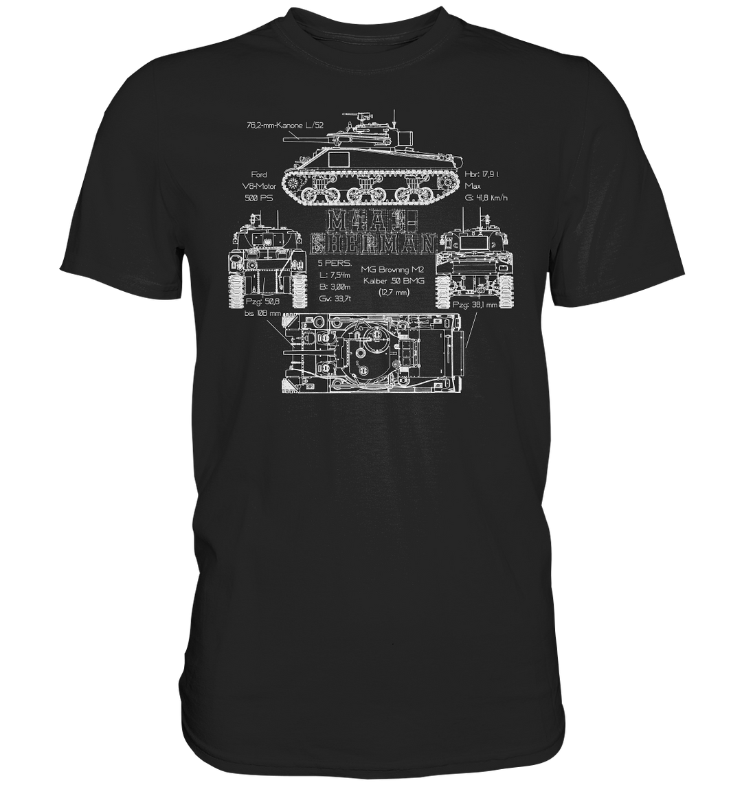 "M4 A3 - Sherman (weiß)" - Premium Shirt