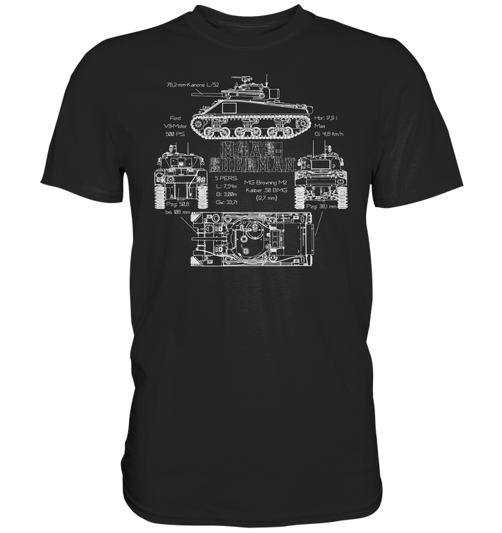 "M4 A3 - Sherman (weiß)" - Premium Shirt