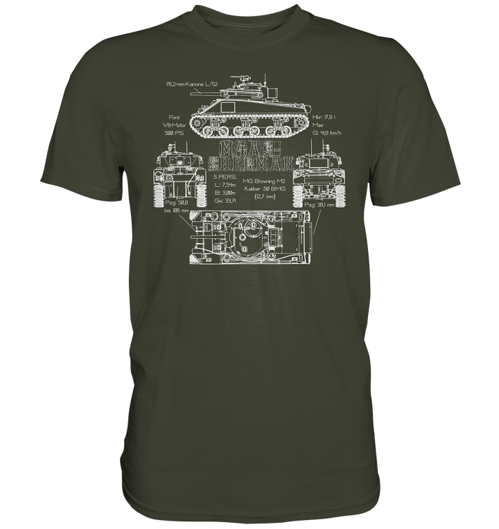 "M4 A3 - Sherman (weiß)" - Premium Shirt