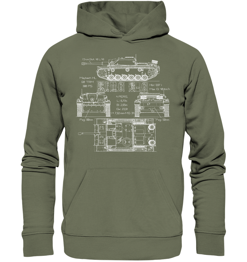 "StuG III-G (weiß)" - Premium Unisex Hoodie