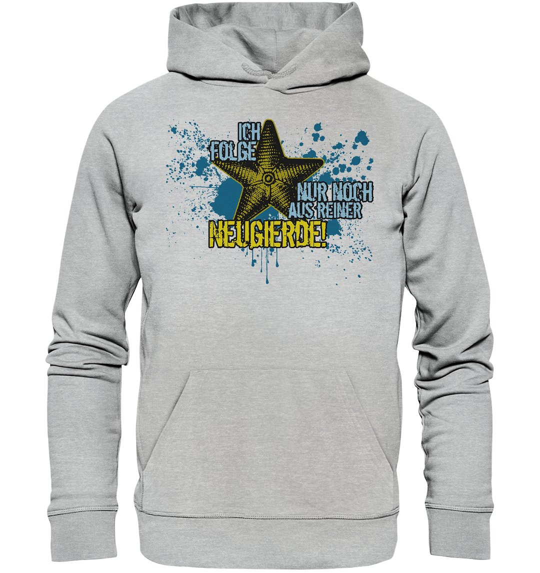 "Ich folge aus Neugierde (Marine)" - Premium Unisex Hoodie